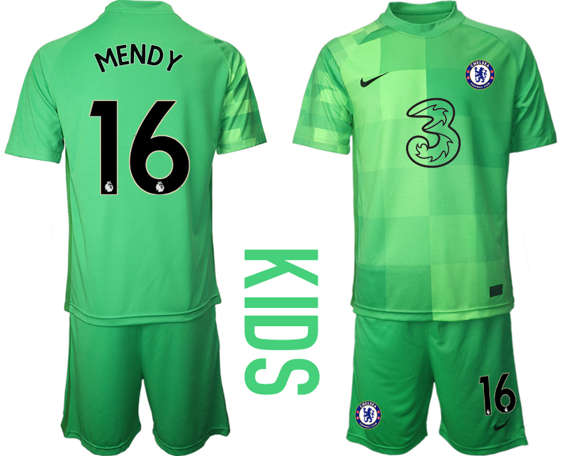 Youth 2021-2022 Club Chelsea green goalkeeper #16 Soccer Jersey